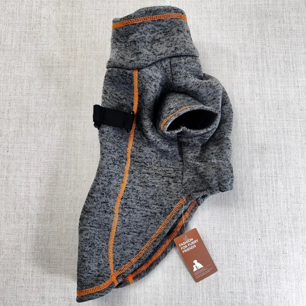 Dress Your Pet With Love Gray‎ Fleece Dog Sweater Vest Harness Zipper Large NEW